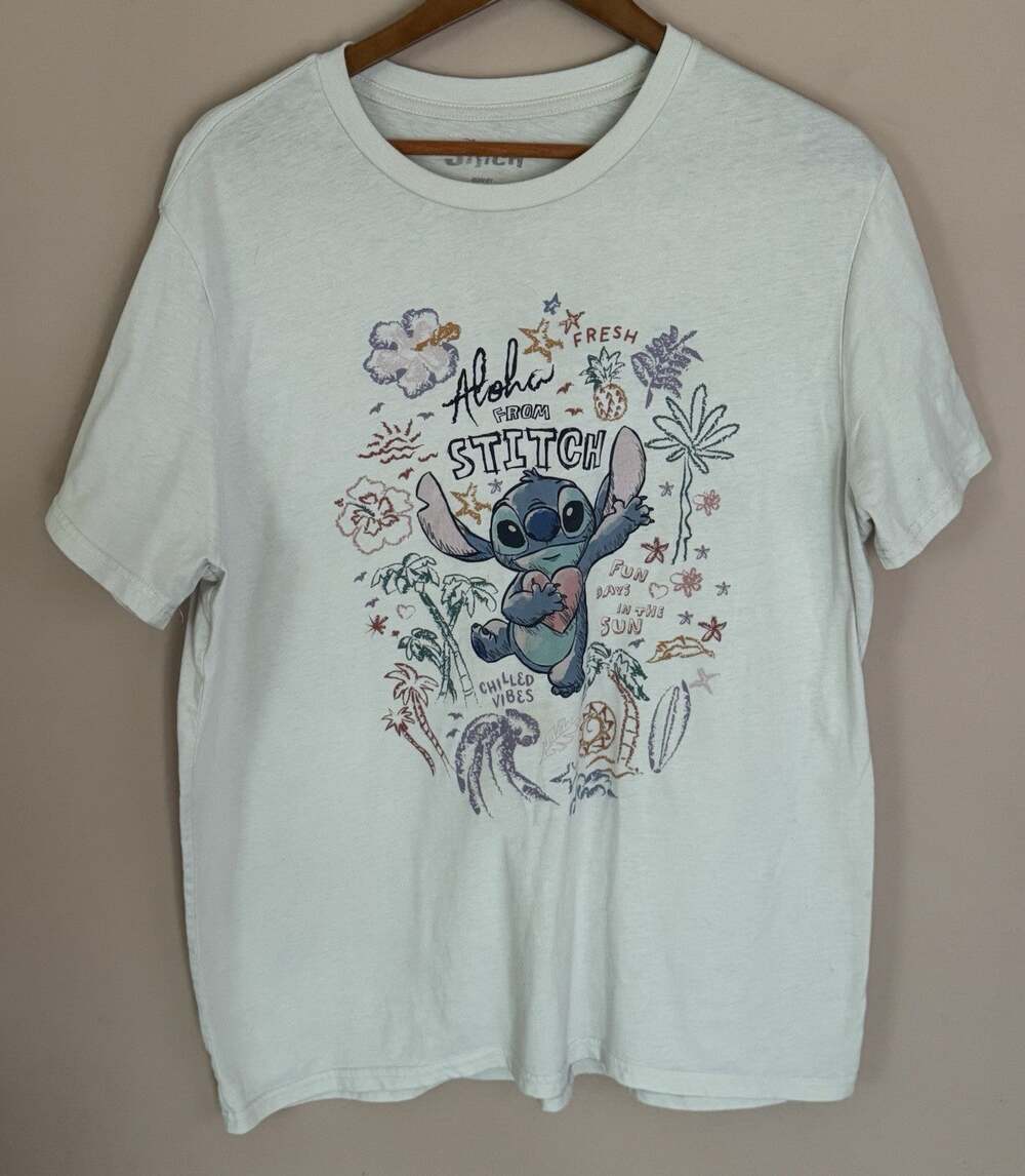 Disney Stitch Good Vibes Graphic Tee Short Sleeves Women’s XL